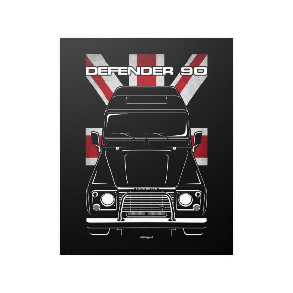 Land Rover Defender 90 1985-1990 Poster - UK Flag Print 16 x 20 inch by Auto Art Apparel
