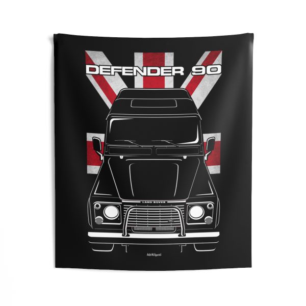Land Rover Defender 90 1985-1990 Tapestry - UK Flag Wall Art 50 x 60 inch by Auto Art Apparel