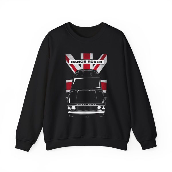 Land Rover Range Rover Classic Sweatshirt - UK Flag Crewneck Black by Auto Art Apparel
