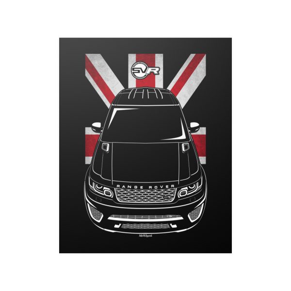 Land Rover Range Rover Sport SVR 2015-2018 Poster - UK Flag Print 16 x 20 inch by Auto Art Apparel