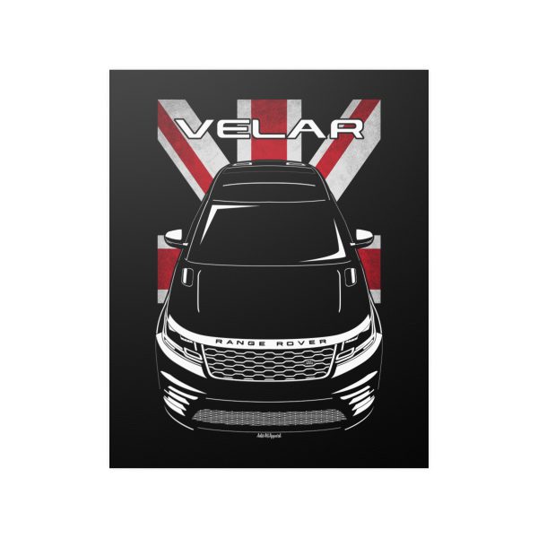 Land Rover Range Rover Velar 2018-2022 Poster - UK Flag Print 16 x 20 inch by Auto Art Apparel