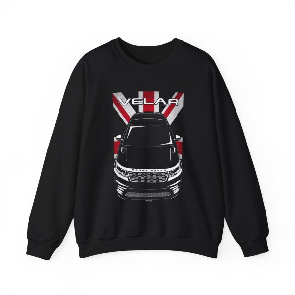 Land Rover Range Rover Velar 2018-2022 Sweatshirt - UK Flag Crewneck Black by Auto Art Apparel