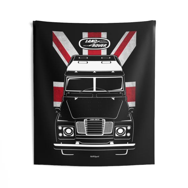 Land Rover Series 3 Tapestry - UK Flag Wall Art 50 x 60 inch by Auto Art Apparel
