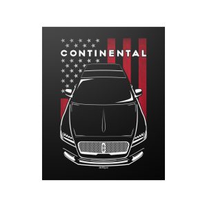 Lincoln Continental 2017-2020 Poster - US Flag Print 16 x 20 inch by Auto Art Apparel