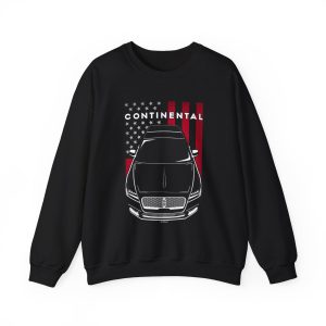 Lincoln Continental 2017-2020 Sweatshirt - US Flag Crewneck Black by Auto Art Apparel