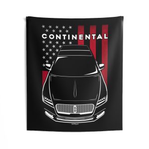 Lincoln Continental 2017-2020 Tapestry - US Flag Wall Art 50 x 60 inch by Auto Art Apparel