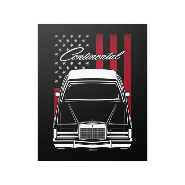 Lincoln Continental Mark V 1977-1979 Poster - US Flag Print 16 x 20 inch by Auto Art Apparel