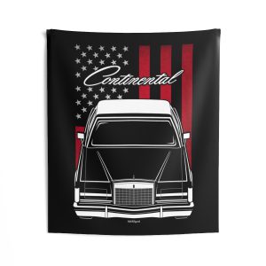 Lincoln Continental Mark V 1977-1979 Tapestry - US Flag Wall Art 50 x 60 inch by Auto Art Apparel