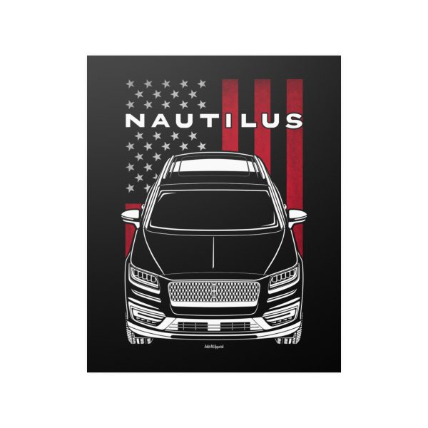 Lincoln Nautilus 2019-2020 Poster - US Flag Print 16 x 20 inch by Auto Art Apparel