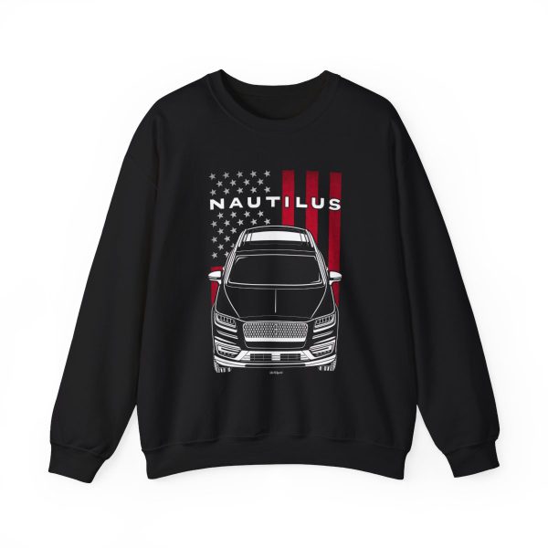 Lincoln Nautilus 2019-2020 Sweatshirt - US Flag Crewneck Black by Auto Art Apparel