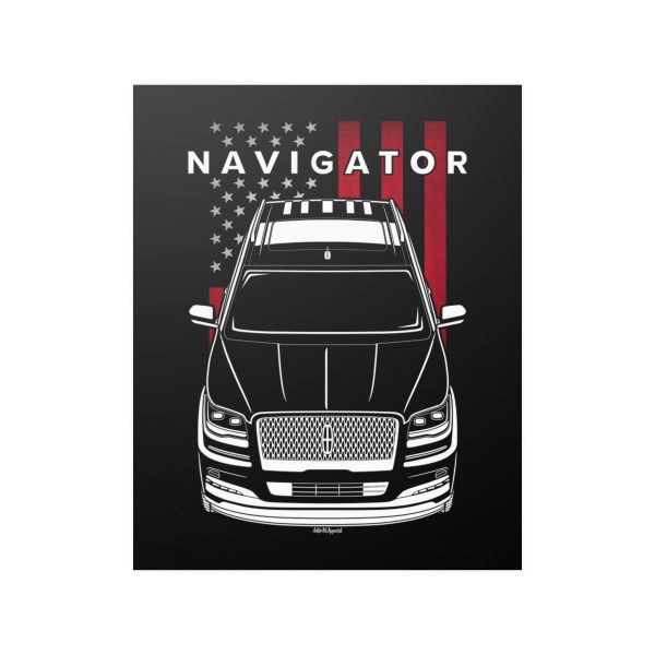 Lincoln Navigator 2022-2024 Poster - US Flag Print 16 x 20 inch by Auto Art Apparel