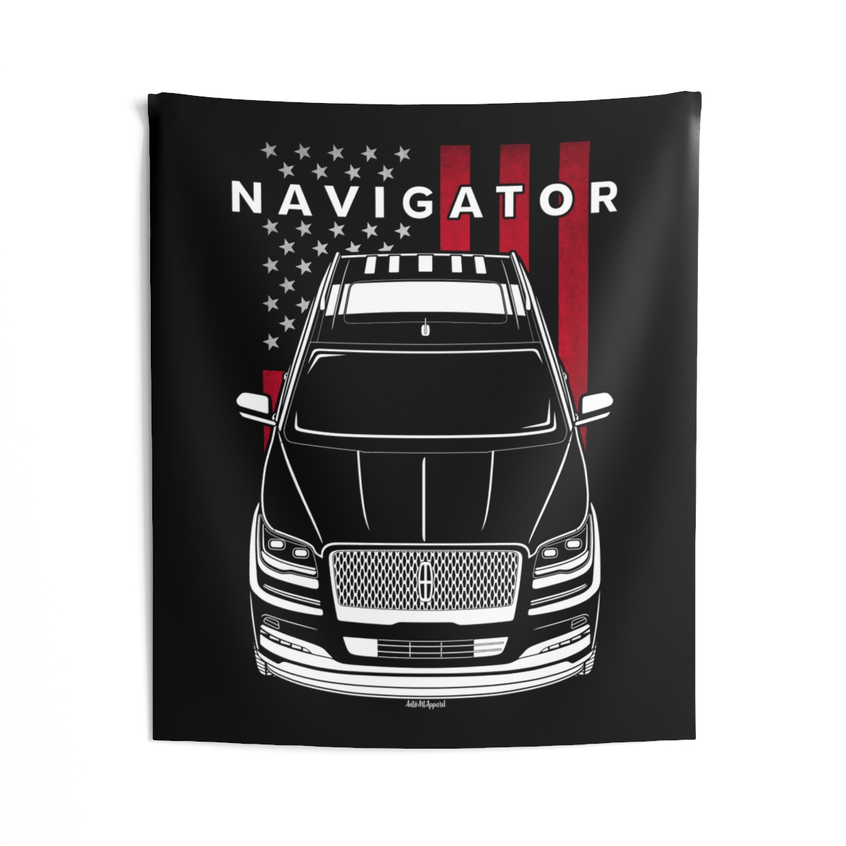Lincoln Navigator 2022-2024 Tapestry - US Flag Wall Art 50 x 60 inch by Auto Art Apparel
