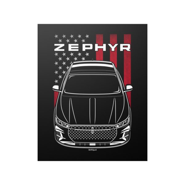Lincoln Z 2022-2024 Poster - US Flag Print 16 x 20 inch by Auto Art Apparel