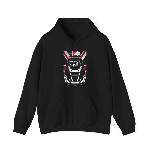 Lotus 2 Eleven Hoodie - UK Flag Hooded Sweatshirt Black by Auto Art Apparel