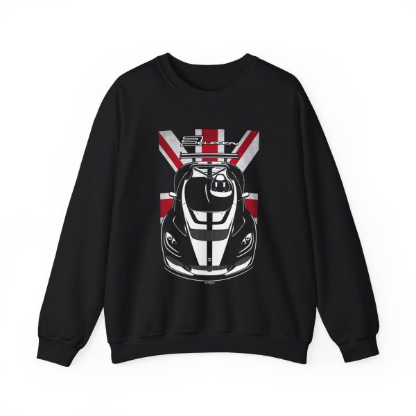 Lotus 3 Eleven Sweatshirt - UK Flag Crewneck Black by Auto Art Apparel