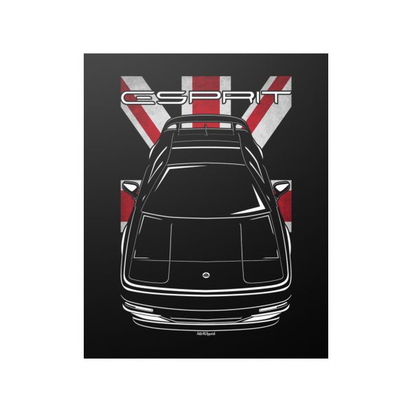Lotus Esprit V8 Series 4 Poster - UK Flag Print 16 x 20 inch by Auto Art Apparel