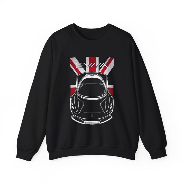 Lotus Evija Sweatshirt - UK Flag Crewneck Black by Auto Art Apparel