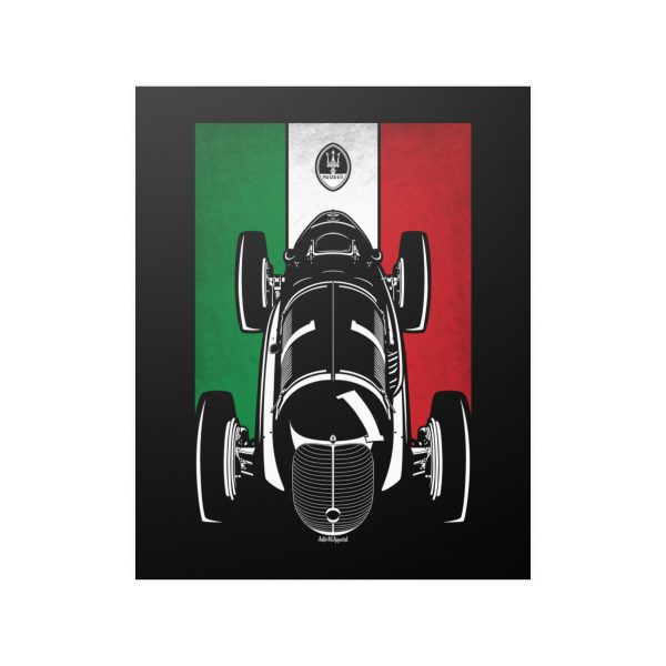 Maserati 8CTF Poster - Italy Flag Print 16 x 20 inch by Auto Art Apparel