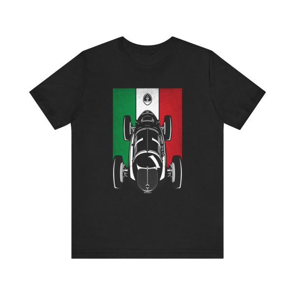 Maserati 8CTF T-shirt - Italy Flag Shirt Black by Auto Art Apparel