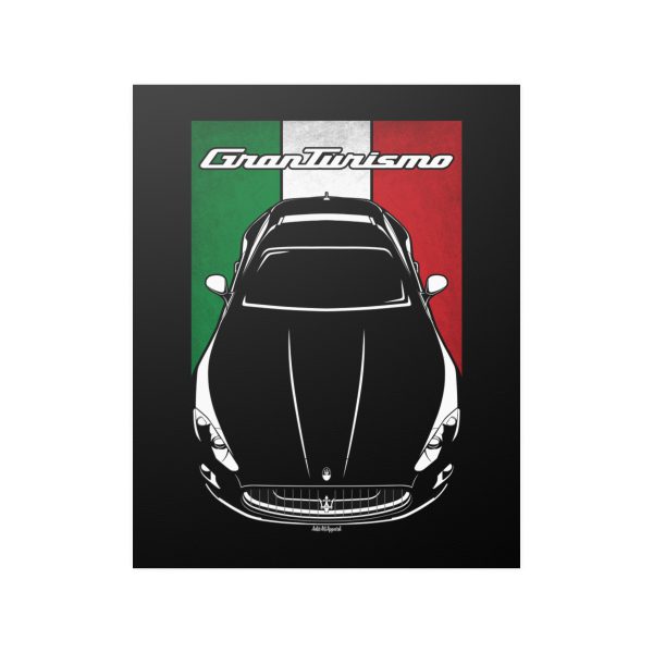 Maserati GranTurismo 2008-2012 Poster - Italy Flag Print 16 x 20 inch by Auto Art Apparel