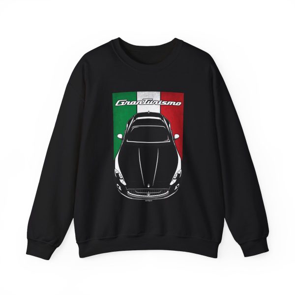Maserati GranTurismo 2008-2012 Sweatshirt - Italy Flag Crewneck Black by Auto Art Apparel