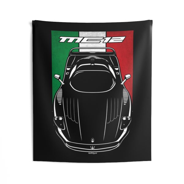 Maserati MC12 Tapestry - Italy Flag Wall Art 50 x 60 inch by Auto Art Apparel