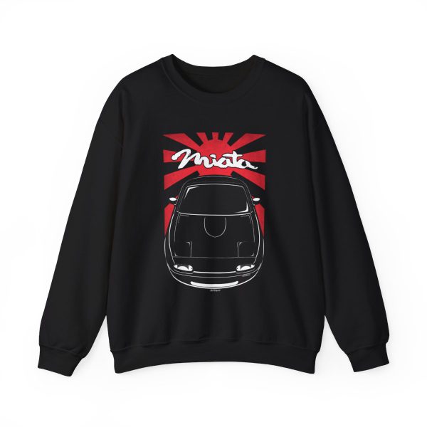 Mazda MX 5 Miata Roadster NA 1st gen 1990-1997 Sweatshirt - JDM Crewneck Black by Auto Art Apparel