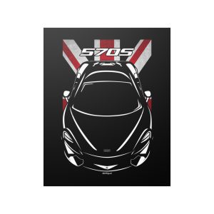 McLaren 570S Poster - UK Flag Print 16 x 20 inch by Auto Art Apparel