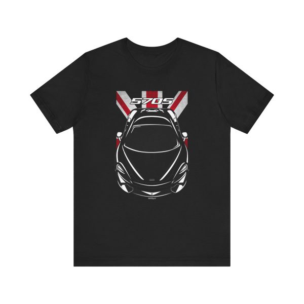 McLaren 570S T-shirt - UK Flag Shirt by Auto Art Apparel