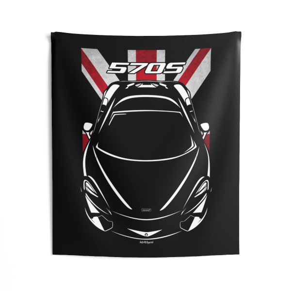 McLaren 570S Tapestry - UK Flag Wall Art 50 x 60 inch by Auto Art Apparel