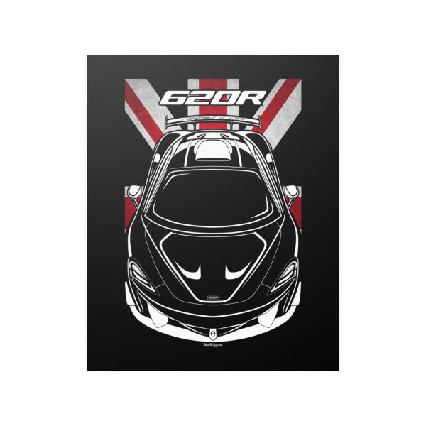 McLaren 620R Poster - UK Flag Print 16 x 20 inch by Auto Art Apparel