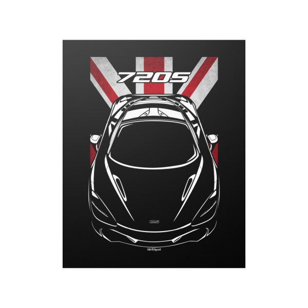 McLaren 720S Poster - UK Flag Print 16 x 20 inch by Auto Art Apparel