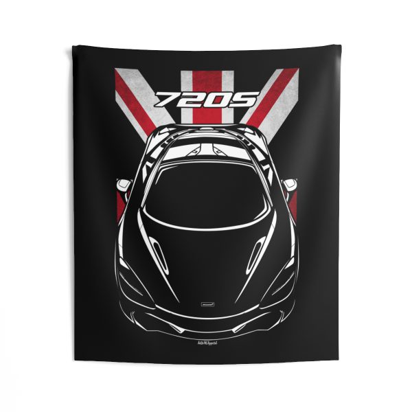 McLaren 720S Tapestry - UK Flag Wall Art 50 x 60 inch by Auto Art Apparel