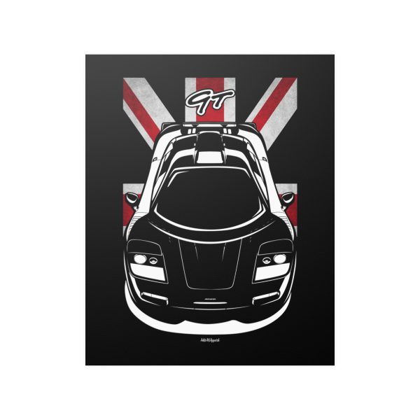 McLaren F1 GT Poster - UK Flag Print 16 x 20 inch by Auto Art Apparel