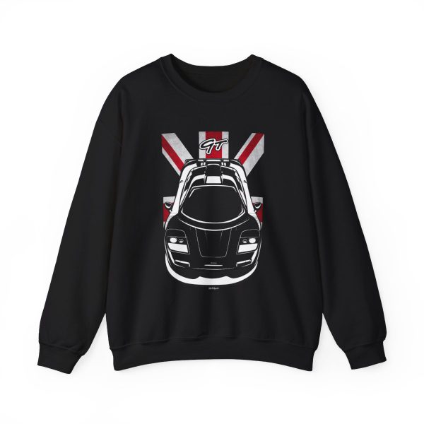 McLaren F1 GT Sweatshirt - UK Flag Crewneck Black by Auto Art Apparel