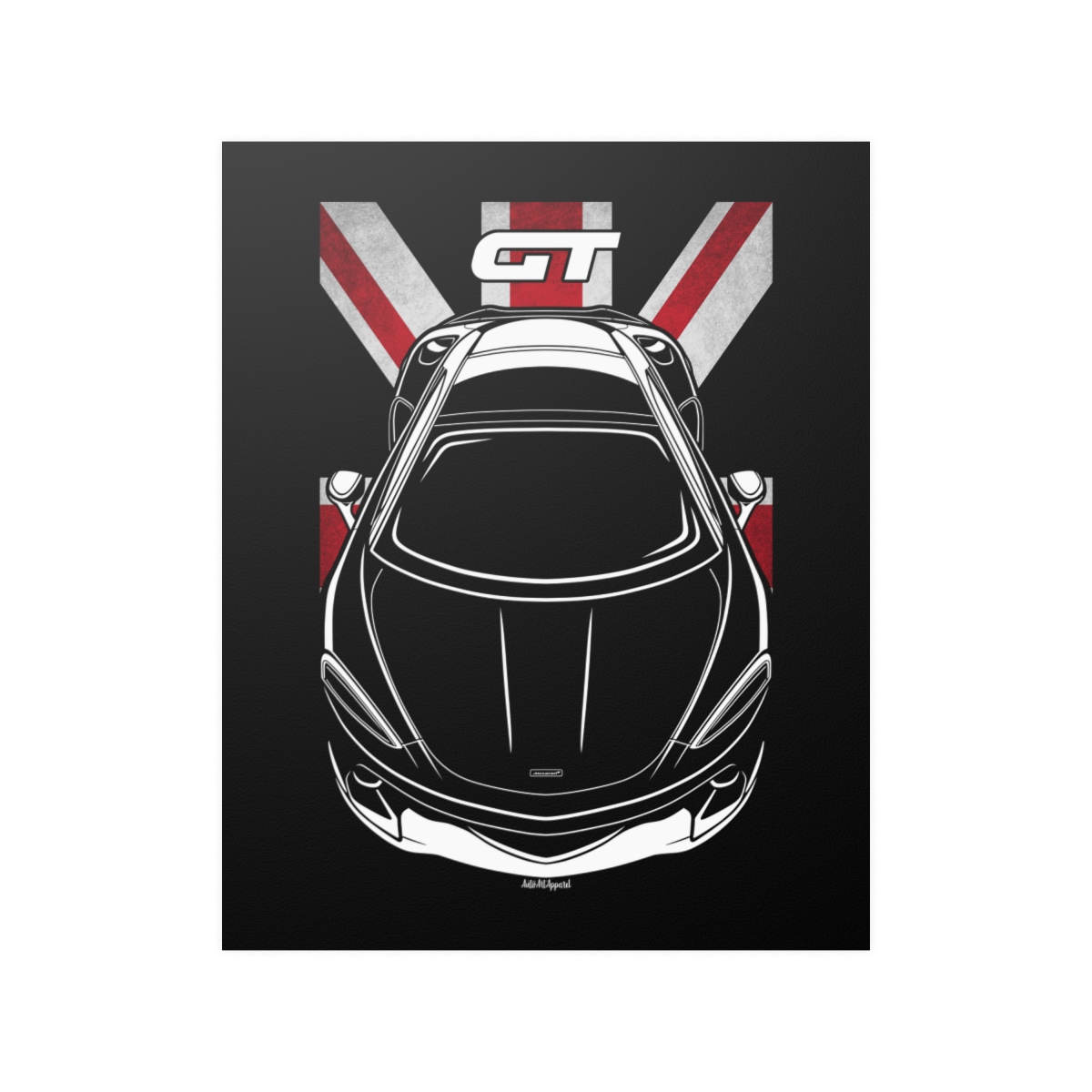 McLaren GT Poster - UK Flag Print 16 x 20 inch by Auto Art Apparel