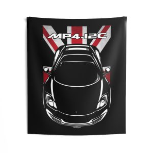 McLaren MP4 12C Tapestry - UK Flag Wall Art 50 x 60 inch by Auto Art Apparel