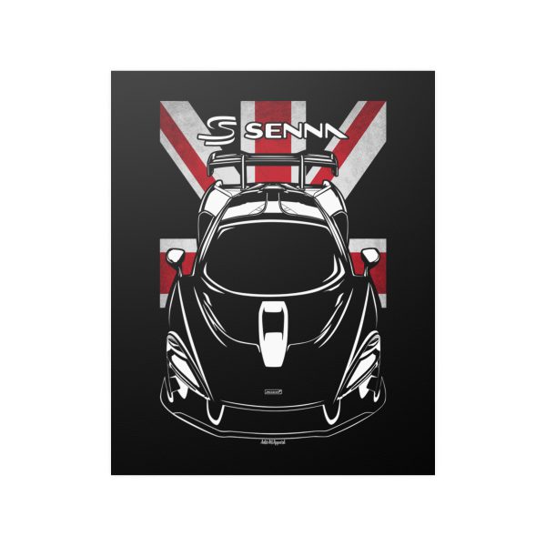 McLaren Senna Poster - UK Flag Print 16 x 20 inch by Auto Art Apparel