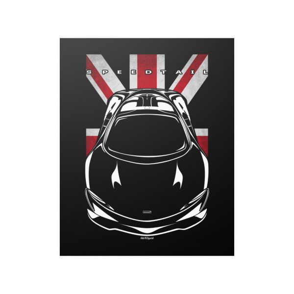 McLaren Speedtail Poster - UK Flag Print 16 x 20 inch by Auto Art Apparel