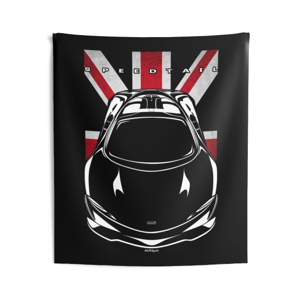 McLaren Speedtail Tapestry - UK Flag Wall Art 50 x 60 inch by Auto Art Apparel