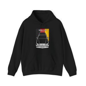 Mercedes 190E Evolution 2 Hoodie - Germany Flag Hooded Sweatshirt Black by Auto Art Apparel