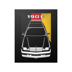 Mercedes 190E Evolution 2 Poster - Germany Flag Print 16 x 20 inch by Auto Art Apparel