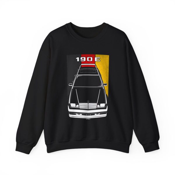 Mercedes 190E Evolution 2 Sweatshirt - Germany Flag Crewneck Black by Auto Art Apparel