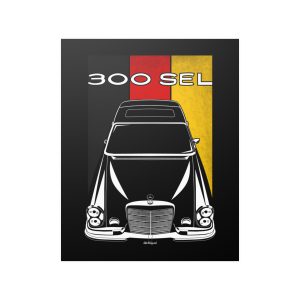 Mercedes 300 SEL 1968-1972 Poster - Germany Flag Print 16 x 20 inch by Auto Art Apparel
