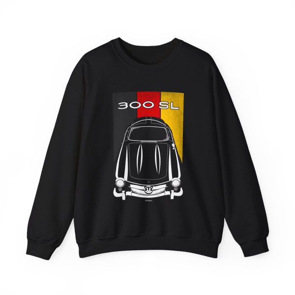 Mercedes 300 SL Coupe 1954-1957 Sweatshirt - Germany Flag Crewneck Black by Auto Art Apparel