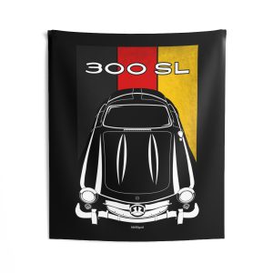 Mercedes 300 SL Coupe 1954-1957 Tapestry - Germany Flag Wall Art 50 x 60 inch by Auto Art Apparel