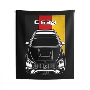 Mercedes C63 S AMG E Performance Estate 2023-2024 Tapestry - Germany Flag Wall Art 50 x 60 inch by Auto Art Apparel