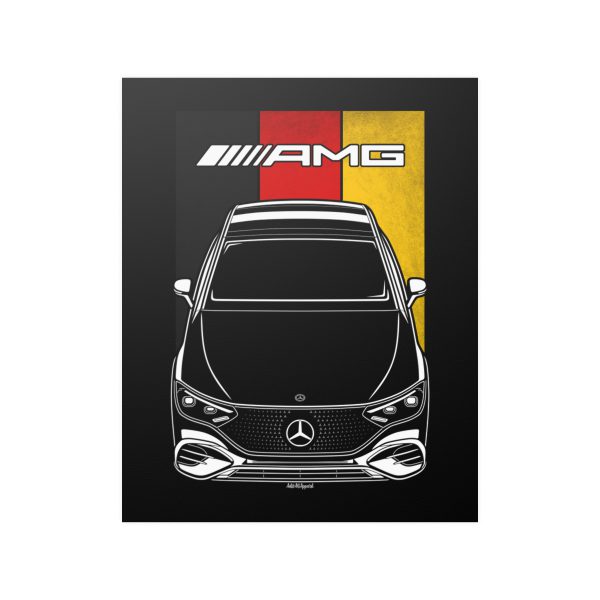 Mercedes EQE AMG Poster - Germany Flag Print 16 x 20 inch by Auto Art Apparel