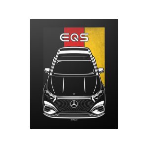 Mercedes EQS SUV Poster - Germany Flag Print 16 x 20 inch by Auto Art Apparel