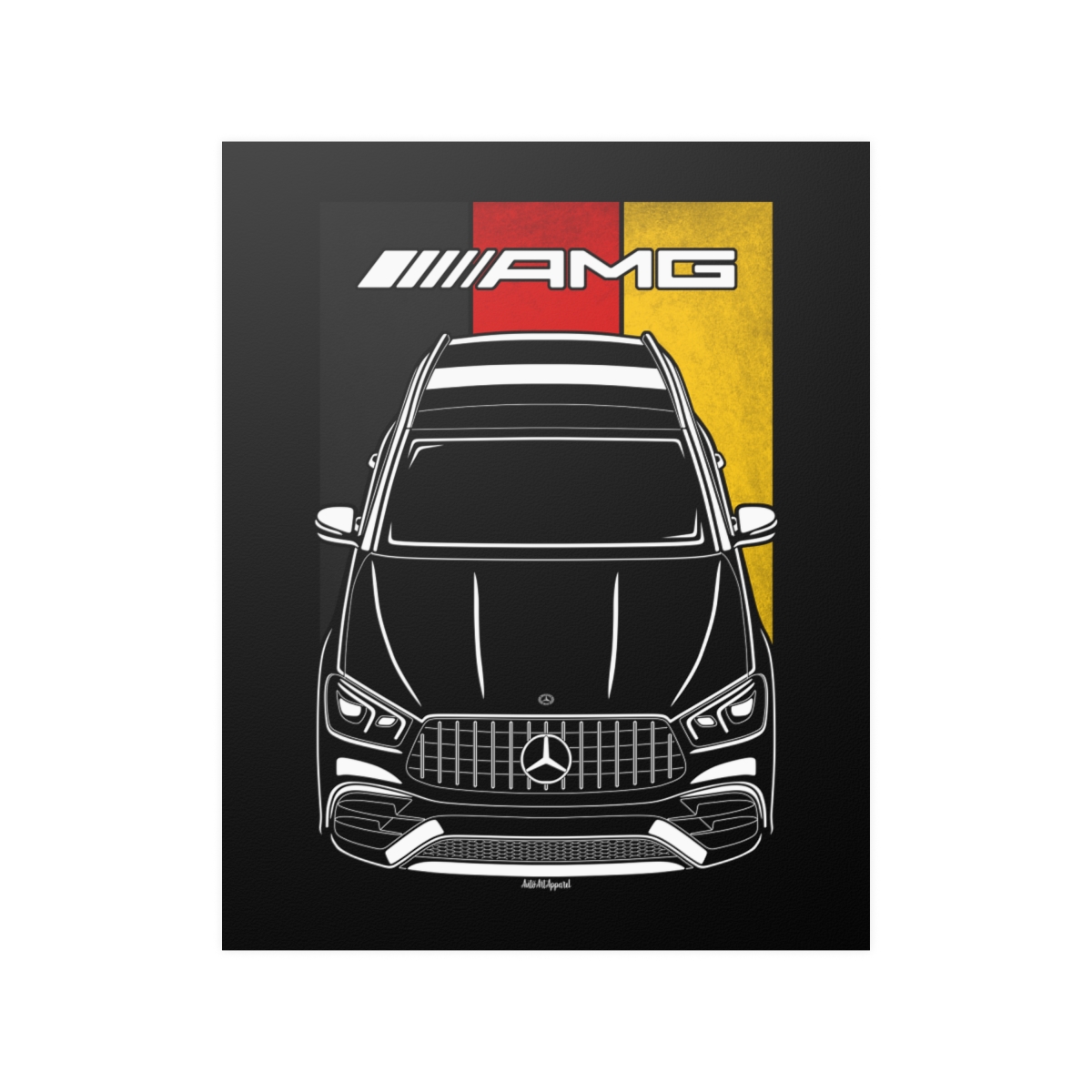Mercedes GLE AMG 2020-2023 Poster - Germany Flag Print 16 x 20 inch by Auto Art Apparel